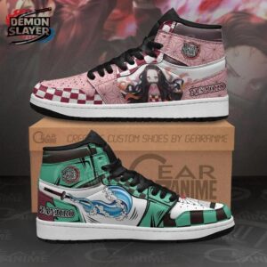 Tanjiro Nezuko High-Top Leather Sneakers Demon Slayer Streetwear Otaku Fashion Shoes 4
