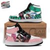 Green Pink Tanjiro Nezuko Fire High-Top Leather Sneakers – Demon Slayer Tanjiro Shoes Green Pink Tanjiro Nezuko Fire High-Top Leather Sneakers – Demon Slayer Tanjiro Shoes
