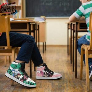 Tanjiro Nezuko High-Top Leather Sneakers Demon Slayer Streetwear Streetwear Sneakers 1