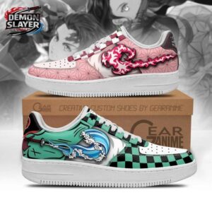 Pink Nezuko Green Tanjiro Fire Water Low-Top Leather Sneakers – Demon Slayer Tanjiro Shoes