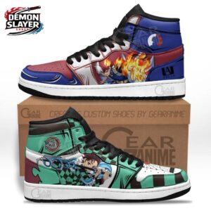 Tanjiro Shoto Todoroki High-Top Leather Sneakers Demon Slayer Legendary Anime Shoes For Fans 1