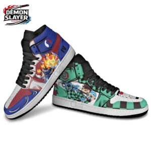 Tanjiro Shoto Todoroki High-Top Leather Sneakers Demon Slayer Legendary Anime Shoes For Fans 3