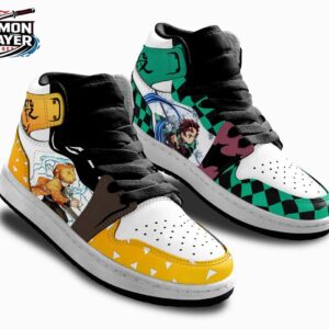 Tanjiro Zenitsu High-Top Leather Sneakers Demon Slayer Custom Streetwear Sneakers 1