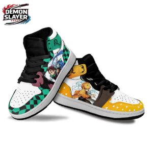 Tanjiro Zenitsu High-Top Leather Sneakers Demon Slayer Custom Streetwear Sneakers 2