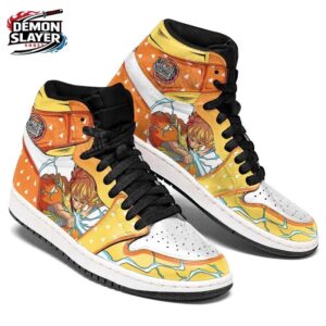 Zenitsu High-Top Leather Sneakers Demon Slayer Exclusive Custom Anime Sneakers 2
